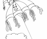 Coloriage Cerf-volant fantastique dans le ciel