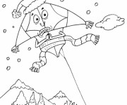 Coloriage Cerf-volant humoristique