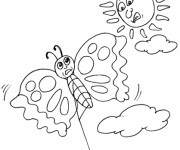 Coloriage Cerf-volant Papillon