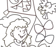 Coloriage et dessins gratuit Cerf-volant qui fait peur à imprimer