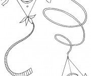 Coloriage Des Cerfs-volants en couleur