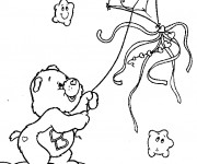 Coloriage Ours mignon et son Cerf-volant