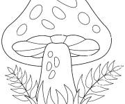 Coloriage Champignon dans l’herbe