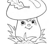 Coloriage et dessins gratuit Champignon de la forêt d’automne à imprimer