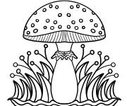 Coloriage et dessins gratuit champignon en toute beauté à imprimer