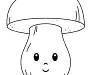Coloriage Champignon kawaii pour enfant