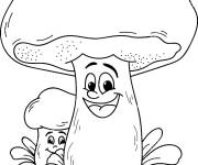 Coloriage Champignon mignonne