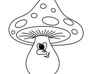 Coloriage Champignon qui fait rire