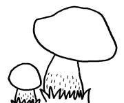 Coloriage Deux champignons imprimable