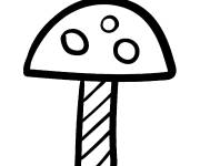 Coloriage Emoji Champignon en ligne