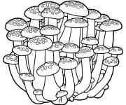 Coloriage Famille de champignon