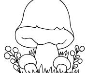 Coloriage M&egrave;re champignon et ses petits