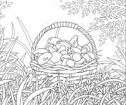 Coloriage Panier aux champignons