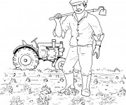 Coloriage Agriculture dans le champs