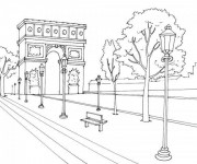 Coloriage Champs-Élysées en France