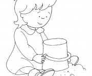 Coloriage et dessins gratuit Caillou et son Château de Sable à imprimer