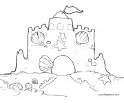 Coloriage Ch&acirc;teau de Sable pour d&eacute;coration