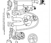 Coloriage Famille s'amusent bien &agrave; la maison