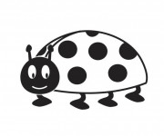 Coloriage Coccinelle avec tête en noir