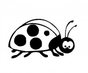 Coloriage Coccinelle en noir