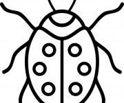 Coloriage Coccinelle en noir pour enfant