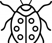 Coloriage Coccinelle en noir pour enfant