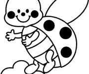 Coloriage Coccinelle en vol