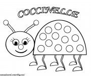 Coloriage Coccinelle géométrique