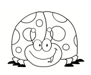 Coloriage Coccinelle rigolote pour enfant