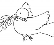 Coloriage Colombe symbole de Paix