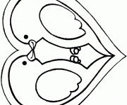 Coloriage Colombes amoureux