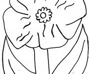 Coloriage Coquelicot simple &agrave; d&eacute;couper