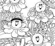 Coloriage Coraux en souriant