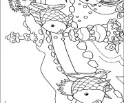 Coloriage Coraux et poissons