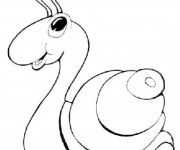 Coloriage Escargot avec le sourire sur le visage