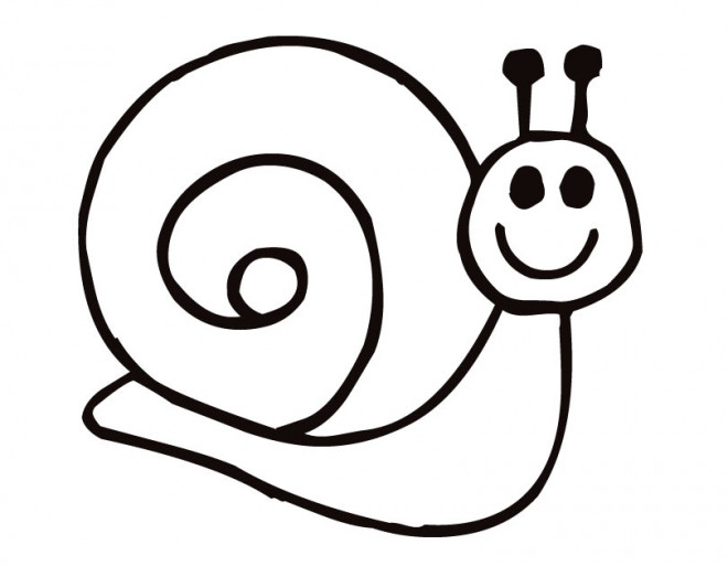 Coloriage Escargot content dessin gratuit à imprimer