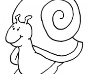 Coloriage Escargot content stylisé