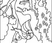 Coloriage Escargot dans la forêt