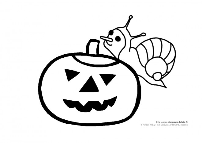 Coloriage et dessins gratuits Escargot de Halloween à imprimer