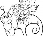 Coloriage Escargot et la petite fille