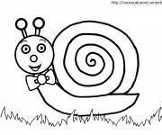 Coloriage Escargot porte Noeud