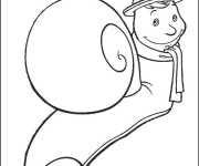 Coloriage Escargot qui porte un chapeau