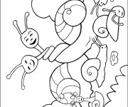 Coloriage Escargots amoureux