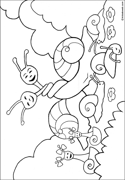 Coloriage et dessins gratuits Escargots amoureux à imprimer