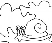 Coloriage Le petit Escargot dans la nature