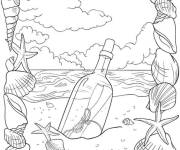 Coloriage et dessins gratuit Colorie cette illustration sur le th&egrave;me d'&eacute;t&eacute; à imprimer