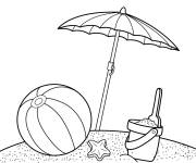 Coloriage et dessins gratuit Equipement de loisirs &agrave; la plage l'&eacute;t&eacute; à imprimer