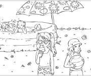 Coloriage L'amusement des enfants l'&eacute;t&eacute;