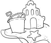 Coloriage L'&eacute;t&eacute; maternelle th&egrave;me plage