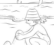 Coloriage Le joyeux &eacute;t&eacute; sur la plage